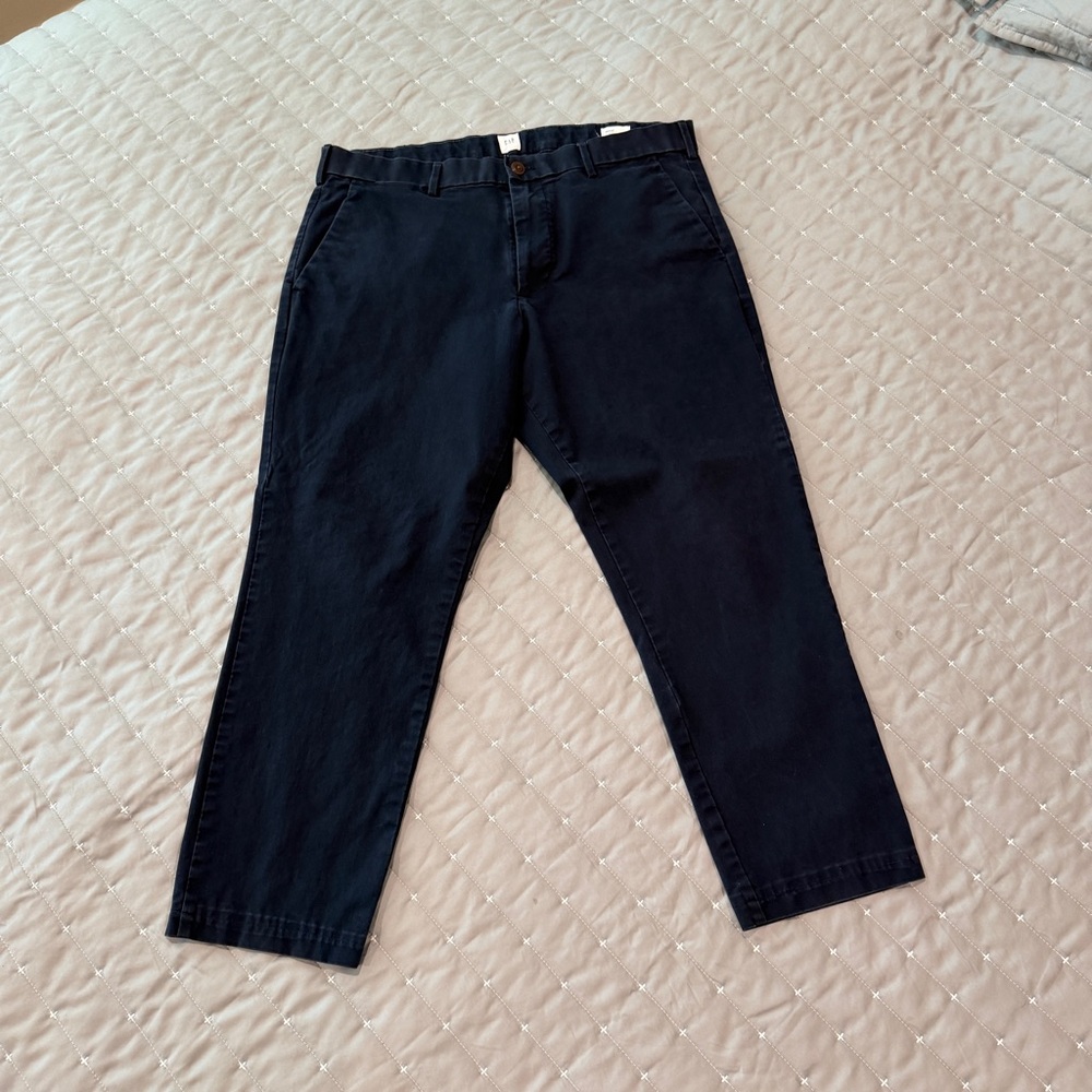 Classic Navy Straight-Leg Pants